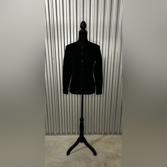 Women’s Vintage Geoffrey Beene Black Cotton Blend Cardigan Sweater Size Small - Picture 1 of 5